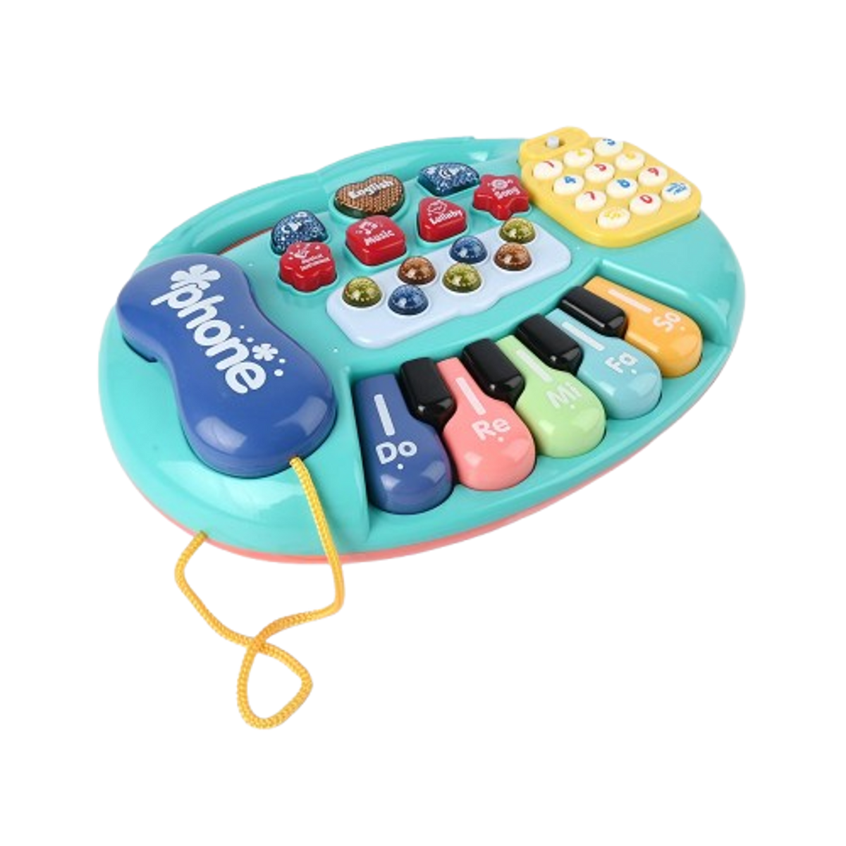 Kids Music Keyboard Toy – Educational Light-Up Piano with Phone & Functions (Blue/Green) | CY-7071B