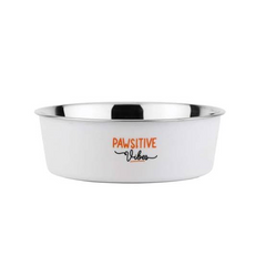 Nobby Fusion Stainless Steel "Pawsitive Vibes" Pet Bowl | 73870