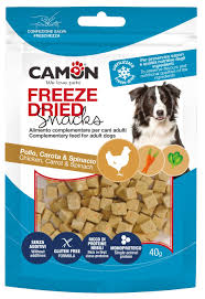 Camon Freeze-Dried Chicken Cubes with Carrots & Spinach Dog Treats 40g | AE401