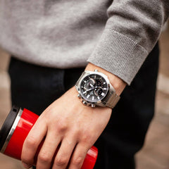 Casio Edifice Men Connected Analog-Digital Watch - Silver Black | ECB-30D-1ADF