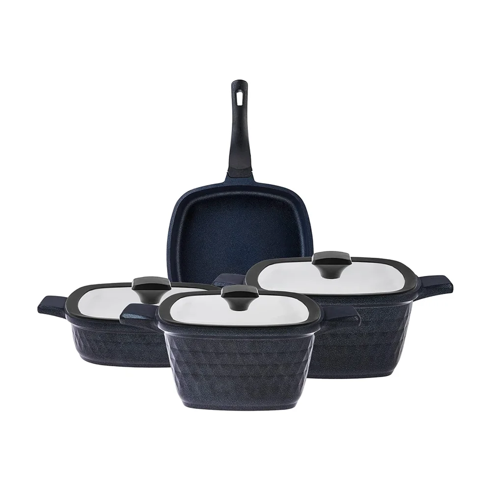 Karaca Bio Diamond Casting Square 7-Piece Cookware Set | 153.03.08.1853