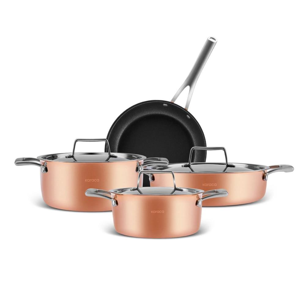Karaca Bio Diamond Copper 7-Piece Cookware Set | 153.03.08.3284