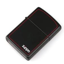 Zippo Black Matte with Zippo Border Windproof Lighter | 218ZB