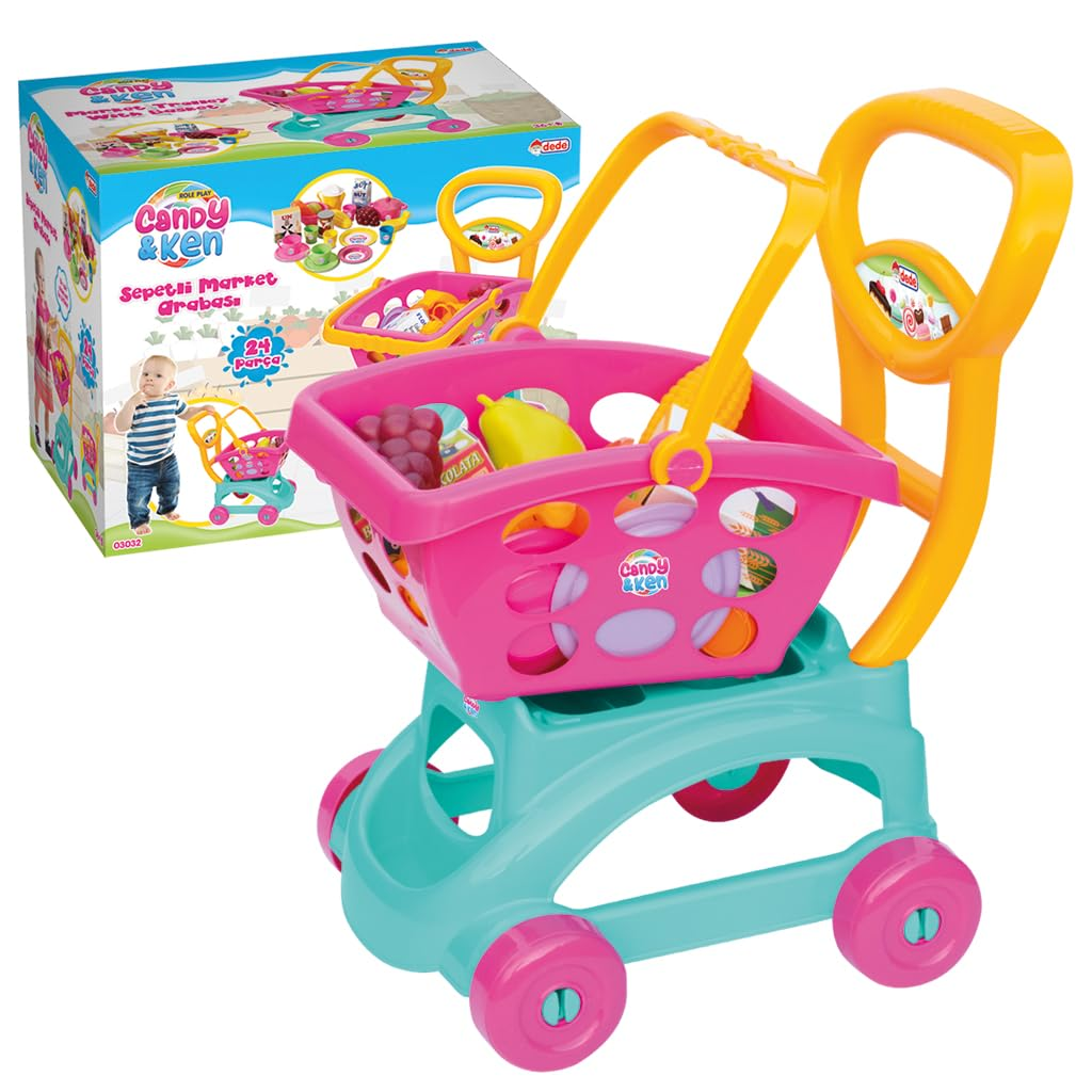 Disney Frozen Market Trolley Toy with Basket & Accessories - Kids Shopping Cart Play Set | 03599
