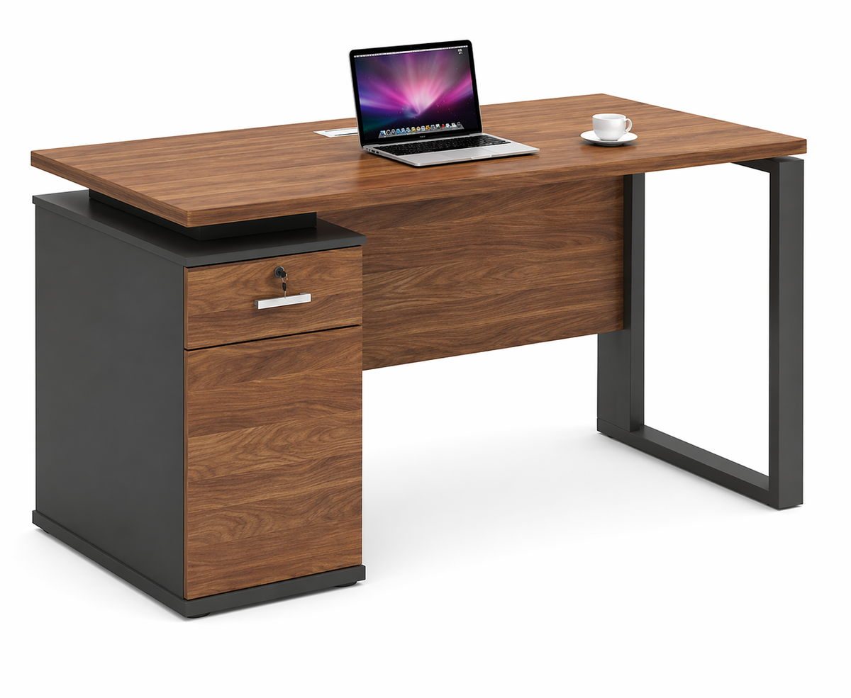 Valencia Office Table, Brown + Dark Grey - 1200-*600*760mm | M239-1-S (1200)