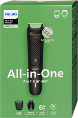 Philips MultiGroom 7-in-1 Face & Hair Grooming Kit - Nose/Ear Trimmer, Beard & Hair Combs, 60-Min Runtime | MG3920