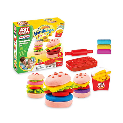 Dede Art Craft Hamburger Shop Play Dough Set - Creative Burger Making Toy | 03573