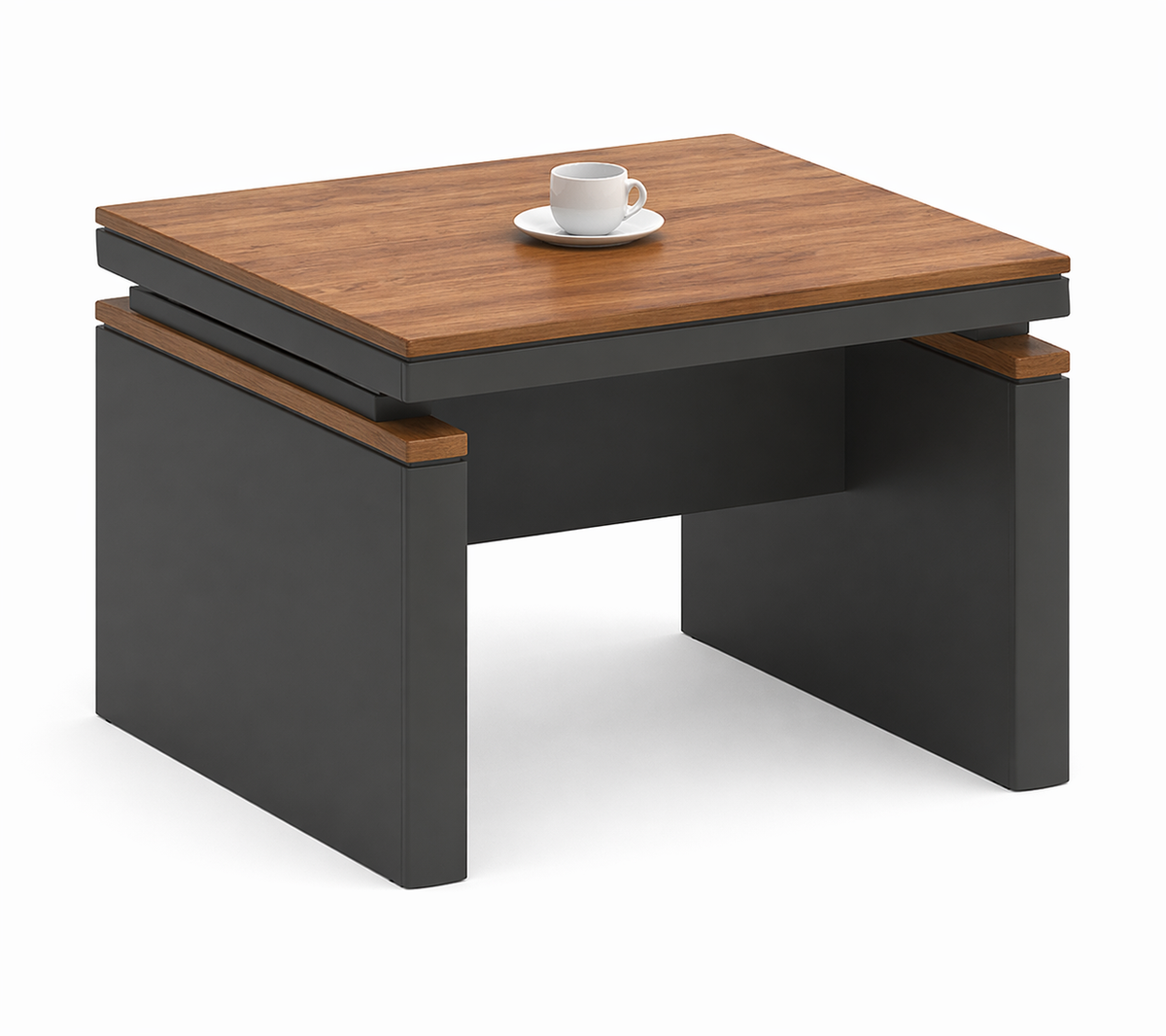 Valencia Coffee Table, Brown + Dark Grey - 600*600*420mm | B302-1-S (600)