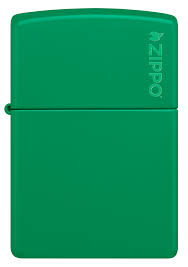 Zippo Grass Green Logo Windproof Lighter | 48629ZL