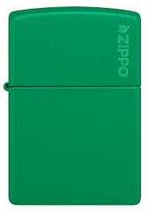 Zippo Grass Green Logo Windproof Lighter | 48629ZL