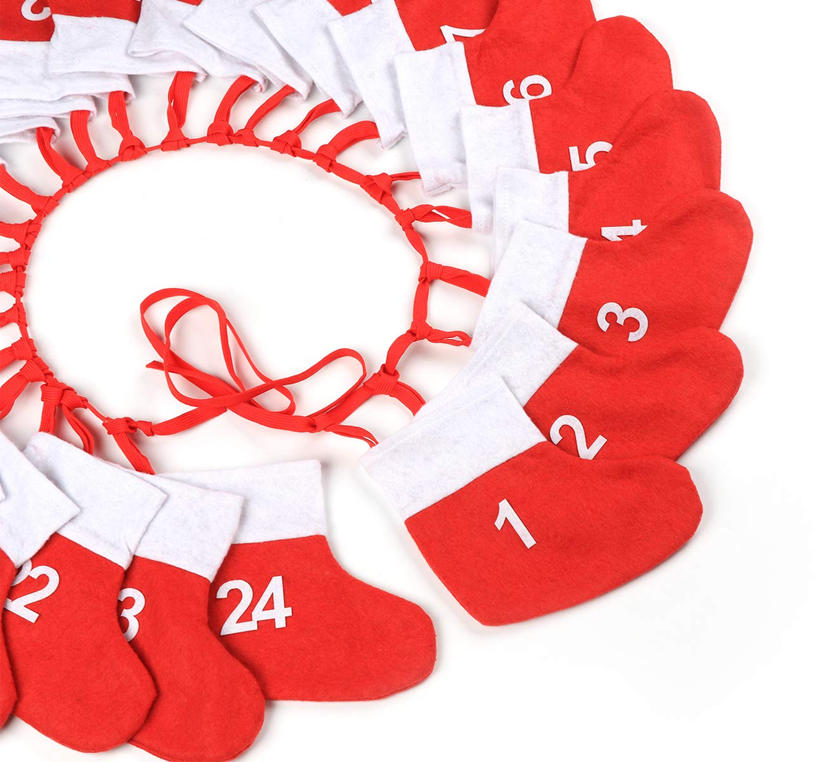 Christmas Mini Stockings Set - Assorted Sizes & Numbers Advent Decoration | ALXC244