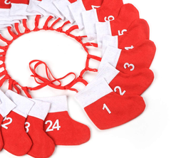 Christmas Mini Stockings Set - Assorted Sizes & Numbers Advent Decoration | ALXC244