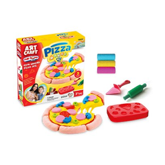 Dede Art Craft Pizza House Play Dough Set - Creative Cooking Role Play Toy (3 Colors) | 03572