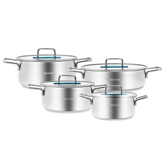 Karaca Arya Induction Based 9-Piece Steel Cookware Set - Blue | 153.03.08.2651
