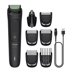 Philips MultiGroom 7-in-1 Face & Hair Grooming Kit - Nose/Ear Trimmer, Beard & Hair Combs, 60-Min Runtime | MG3920