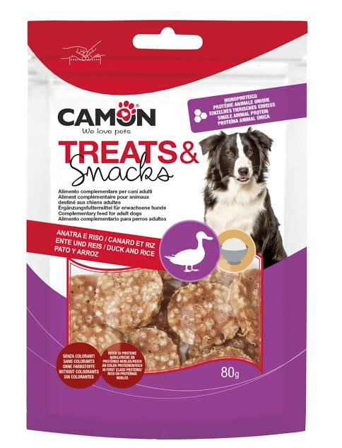 Camon Duck & Rice Coins Dog Treats 80g | AE501