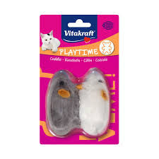 Vitakraft Playtime Long Hair Mouse Cat Toy - 2 Pack | 200297