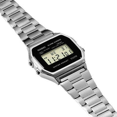 Casio Vintage Digital Unisex Metal Watch - Black / Silver | A158WEA-1DF