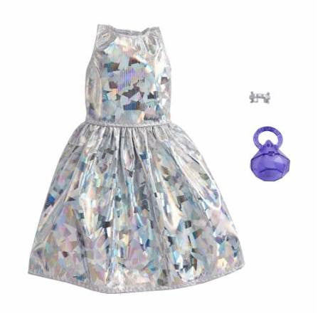 Barbie Fashion Pack with Iridescent Silvery Dress & Accessories | GRC02