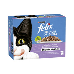 Purina Felix Tender Shredded Cat Wet Food in Jelly - Beef, Salmon, Chicken & Tuna 12 x 85g