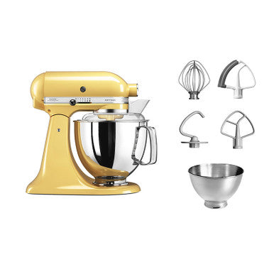 KitchenAid Artisan Series 4.8 L Tilt-Head Stand Mixer + Free Bowl, Yellow + FREE Joseph Joseph  Uno Salad Bowl | KADAP5KSM175PSEMY + 20155