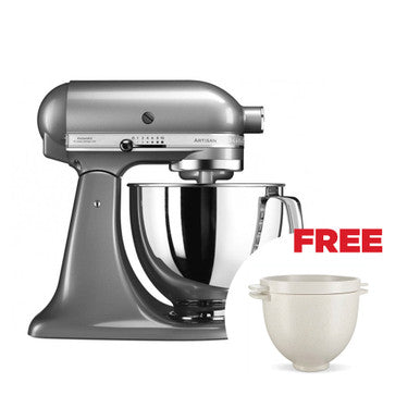 KitchenAid Artisan Series 4.8 L Tilt-Head Stand Mixer + Free Bowl, Silver + FREE Joseph Joseph Elevate Silicone Kitchen Utensil Set with Compact Storage Stand | KADAP5KSM125ECU + 10176