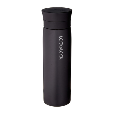 LOCKnLOCK Line Stainless Steel Vacuum Insulated Thermal Travel Mug, Black | LHC4119