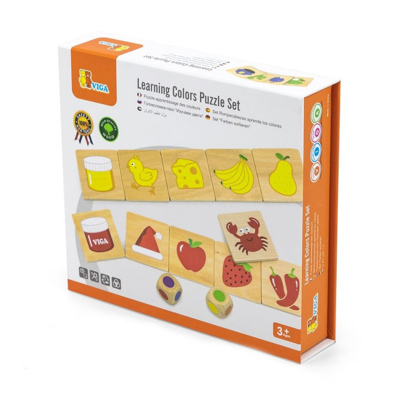 Viga Learning Colors Wooden Puzzle Set - 24 Pieces | 44505