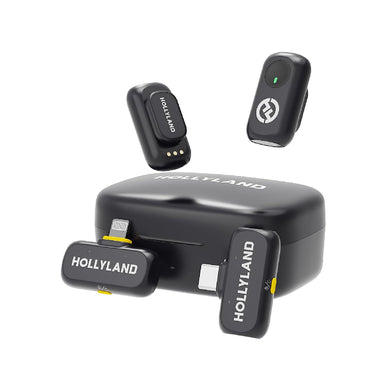 Hollyland LARK A1 Combo - Wireless Lavalier Microphone for iPhone & Android (2TX + USB-C RX + Lightning RX + Charging Case) Wireless Mic