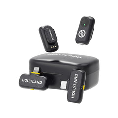 Hollyland LARK A1 Combo - Wireless Lavalier Microphone for iPhone & Android (2TX + USB-C RX + Lightning RX + Charging Case) Wireless Mic