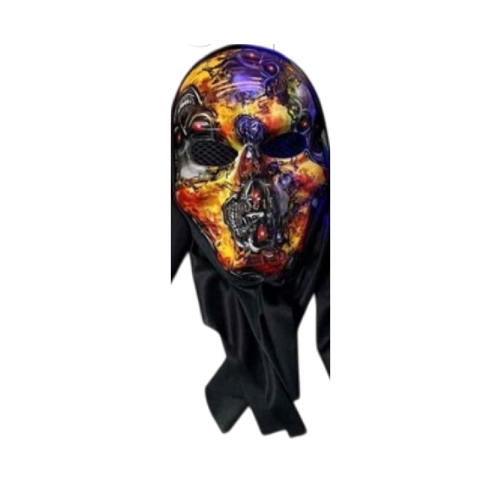 Halloween Scary Skeleton Face Mask - Yellow/Purple | AL4094