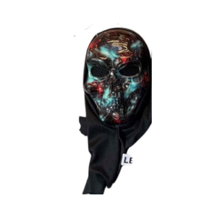 Halloween Scary Skeleton Face Mask - Black/Blue | AL4094
