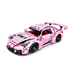 MJI, Creative LEGO-style construction sets, 1388pcs  ABS MOC Technic Speed Sport Racing Car - Pink | MJI-8616