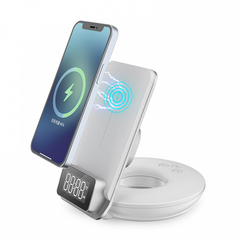 WIWU M11W Automatic Positioning 15W 4 In 1 Wireless Charger - White | M11W