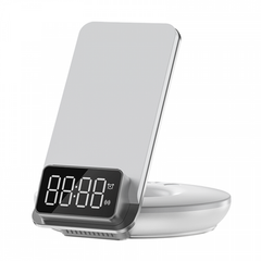 WIWU M11W Automatic Positioning 15W 4 In 1 Wireless Charger - White | M11W