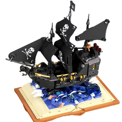 MJI, Creative LEGO-style construction sets, The Black Pearl Pirate Ship Book Building Set - 919pcs | MJI-13019