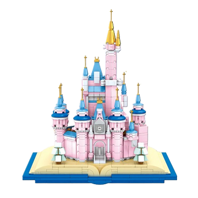 MJI, Creative LEGO-style construction sets, Magic Castle Book  Building Blocks, Pink - 768 Pcs | MJI-13011