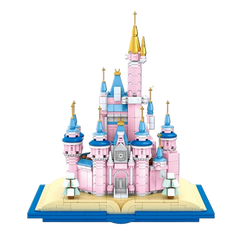 MJI, Creative LEGO-style construction sets, Magic Castle Book  Building Blocks, Pink - 768 Pcs | MJI-13011