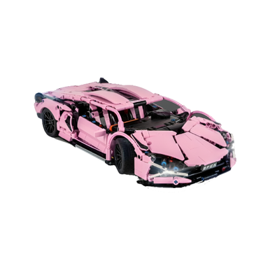 MJI, Creative LEGO-style construction sets,  8601 1254pcs Super Sport Racing Car Building Block Set - Pink | MJI-8601