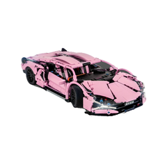 MJI, Creative LEGO-style construction sets,  8601 1254pcs Super Sport Racing Car Building Block Set - Pink | MJI-8601