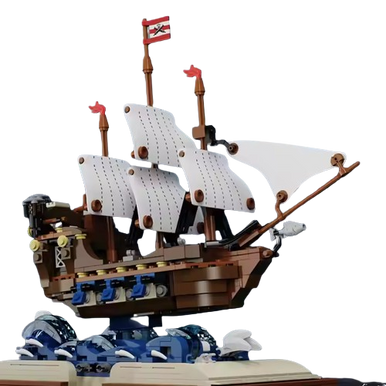 MJI, Creative LEGO-style construction sets, Pirates Battle Ship Book Building Set - 925pcs | MJI-13042