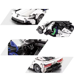 MJI, Creative LEGO-style construction sets, 1269pcs Luxury Technic Speed Super Racing Car - White | MJI-8611