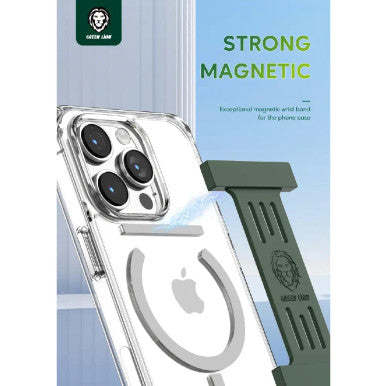 Green Lion Grip Pro Silicone Strong Magnetic Wrist Band , iPhone 14 Pro Max  , Black | GNGRIPBK