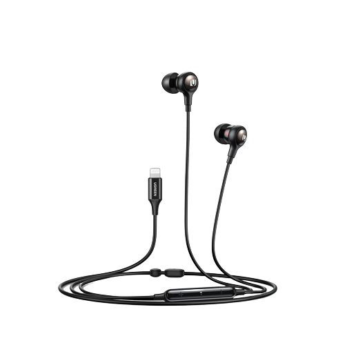 UGREEN MFI certified lightning Wired Earphones with Microphone, Noise Isolation,Black | 30631
