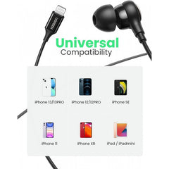 UGREEN MFI certified lightning Wired Earphones with Microphone, Noise Isolation,Black | 30631