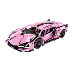 MJI, Creative LEGO-style construction sets,  8601 1254pcs Super Sport Racing Car Building Block Set - Pink | MJI-8601