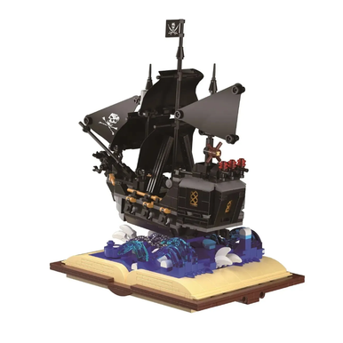 MJI, Creative LEGO-style construction sets, The Black Pearl Pirate Ship Book Building Set - 919pcs | MJI-13019