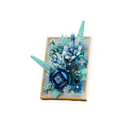 MJI, Creative LEGO-style construction sets, 756 Pcs Flower Picture Frame Building Set - Blue | MJI-13060