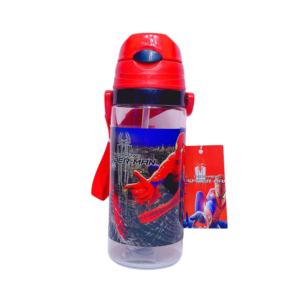 Spider-Man-Themed Water Bottle with Strap 450ml Red | SH-2008L
