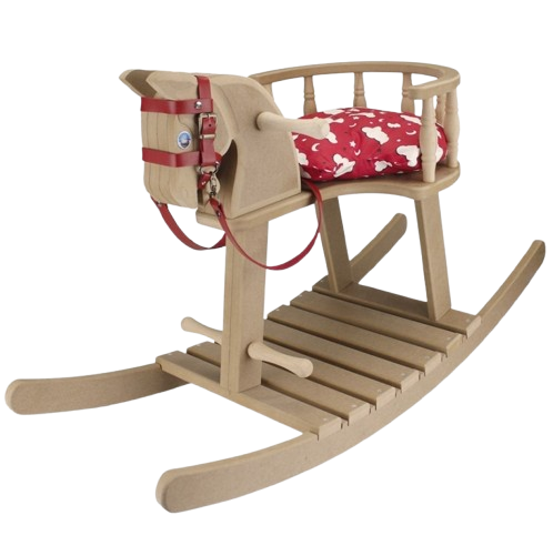 Kids Wooden Rocking Horse with Padded Seat & Footrest | OK112535